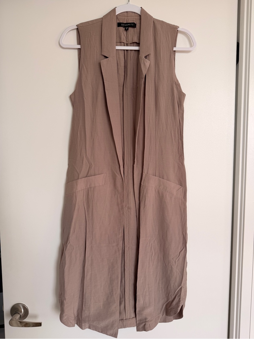 Dynamite Taupe Sleeveless Maxi Vest